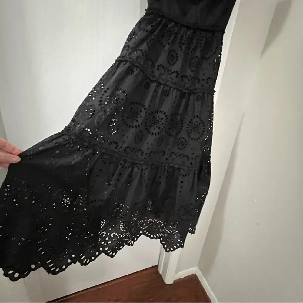 Zara Black Embroidered Dress Size Extra Small XS - Picture 14 of 15